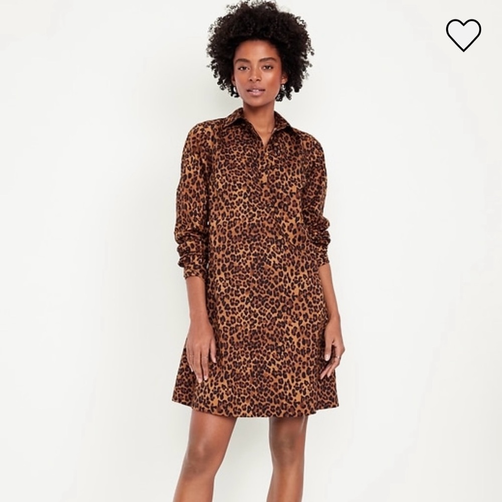 NWT Old Navy Loose Mini Short Dress- Leopard sz small